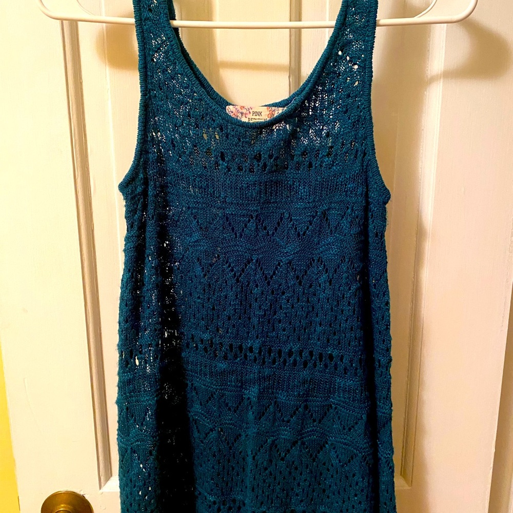 Blue Green Crochet Like Tank